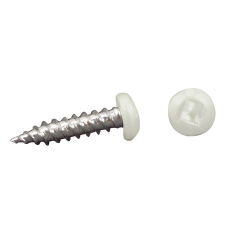 AP PRODUCTS AP Products 012-PSQ500 W 8 X 1 Pan Head Square Recess Screw, Pack of 500 - 1", White 012-PSQ500 W 8 X 1
